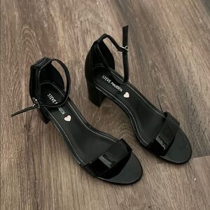 Steve Madden Black Heeled Sandals with Ankle Strap